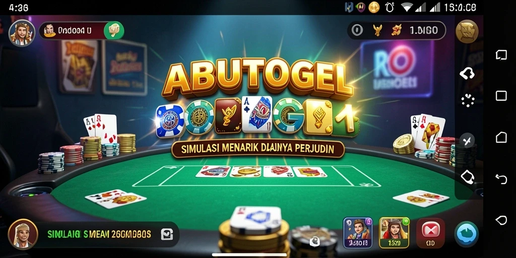 Tampilan gameplay menegangkan dalam aplikasi ABUTOGEL yang membawa pengalaman simulasi perjudian.