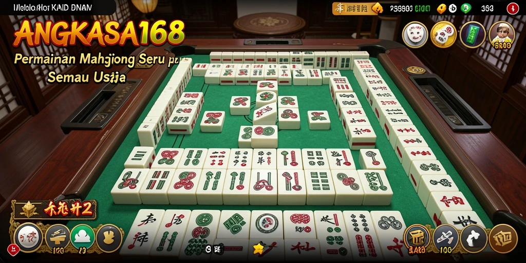 Screenshot menunjukkan gameplay menantang Mahjong di ANGKASA168.