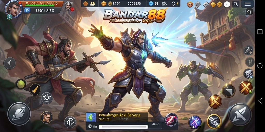 Screenshot dari BANDAR88 menampilkan aksi seru dalam pertempuran RPG.