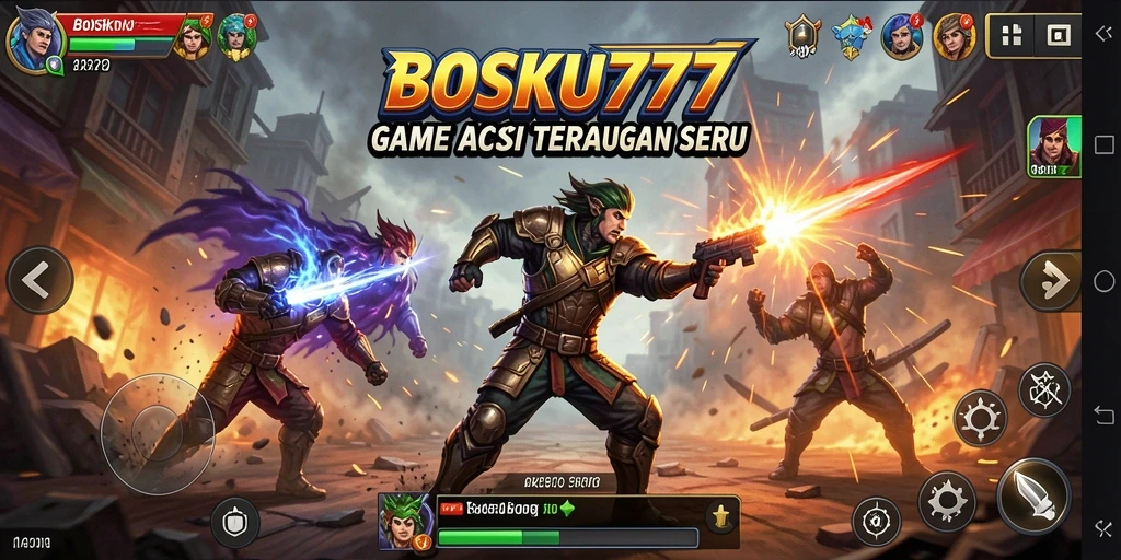 Screenshot gameplay BOSKU777 yang penuh aksi dan pertarungan seru.