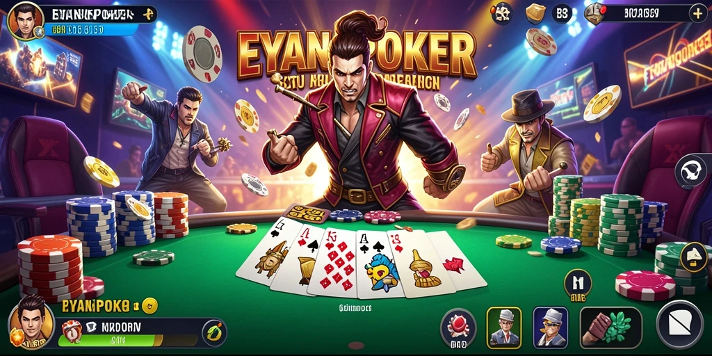 Tampilan seru gameplay <strong>EYANGPOKER</strong> dengan aksi yang mendebarkan.