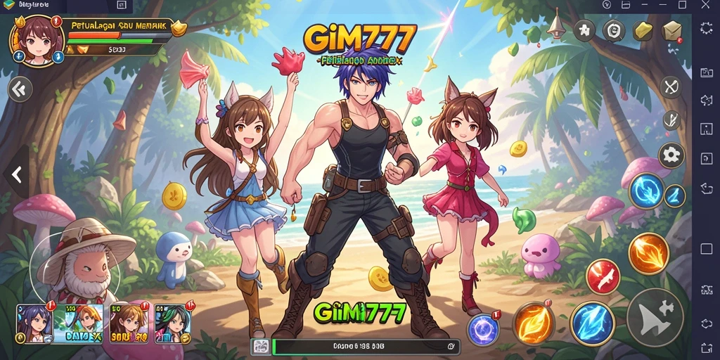 Screenshot GIM777 menampilkan aksi pertarungan karakter Anime yang dinamis.