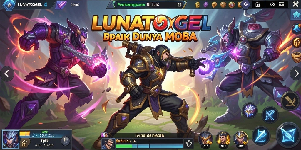 Tampilan aksi seru dalam permainan MOBA LUNATOGEL