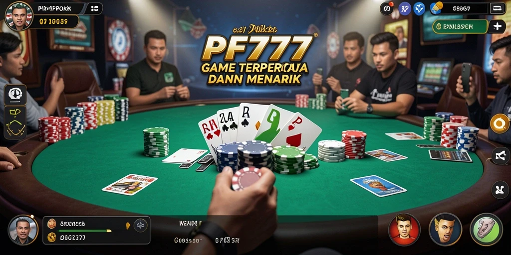 Tampilan gameplay PF777 yang menarik saat bermain Poker.