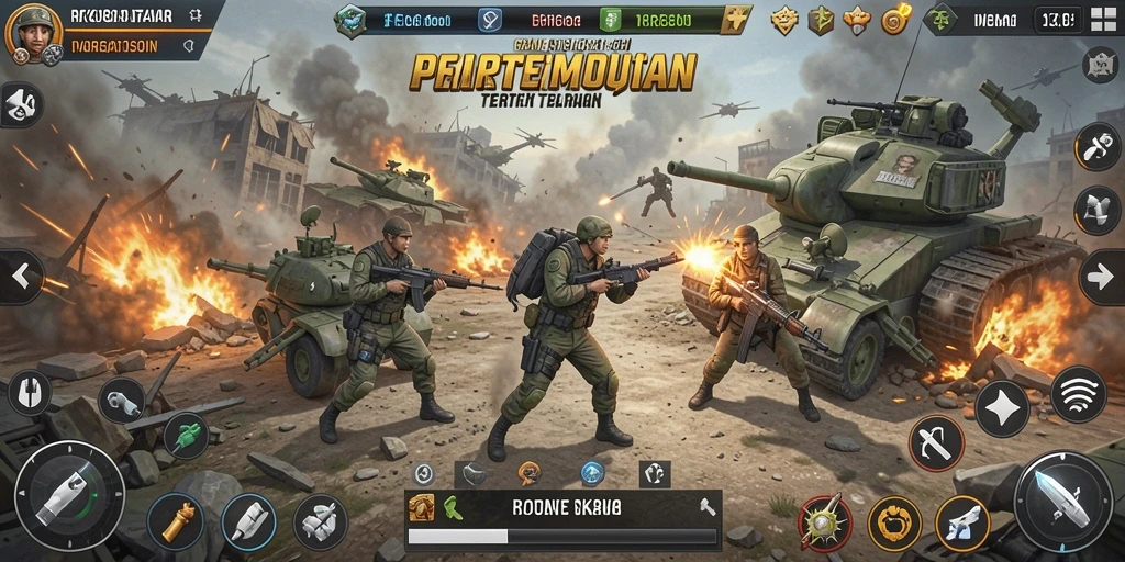 Screenshot gameplay RK88 menunjukkan aksi strategis yang mendebarkan.