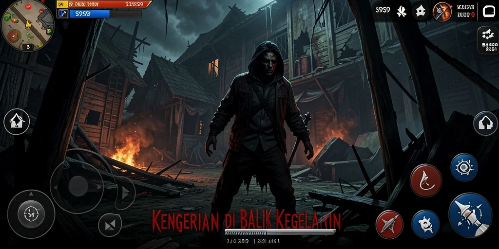 Screeenshot gameplay menampilkan suasana mencekam dari S9S9.