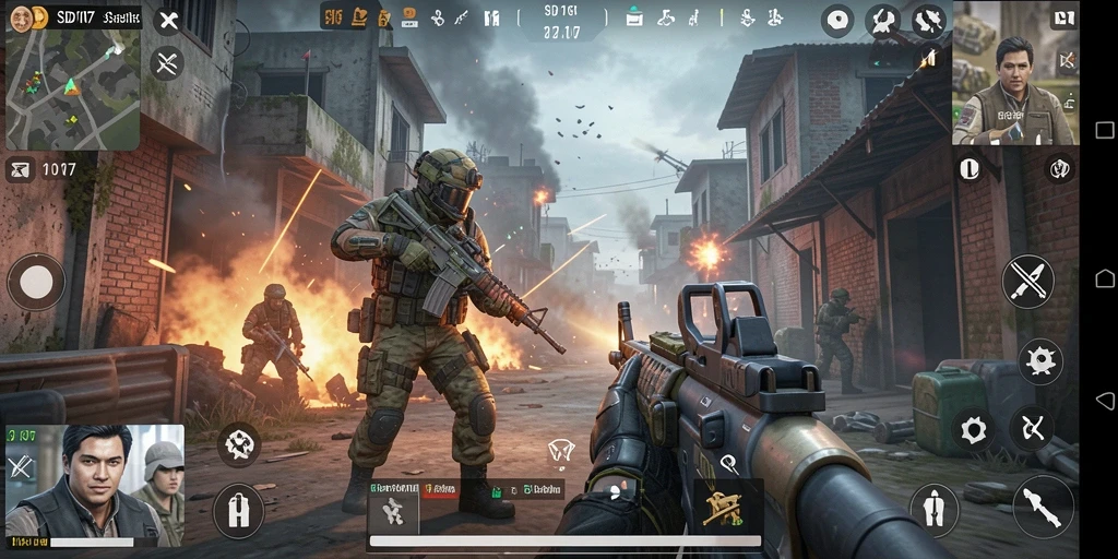Gameplay SD107 yang intens dan seru dalam dunia FPS.