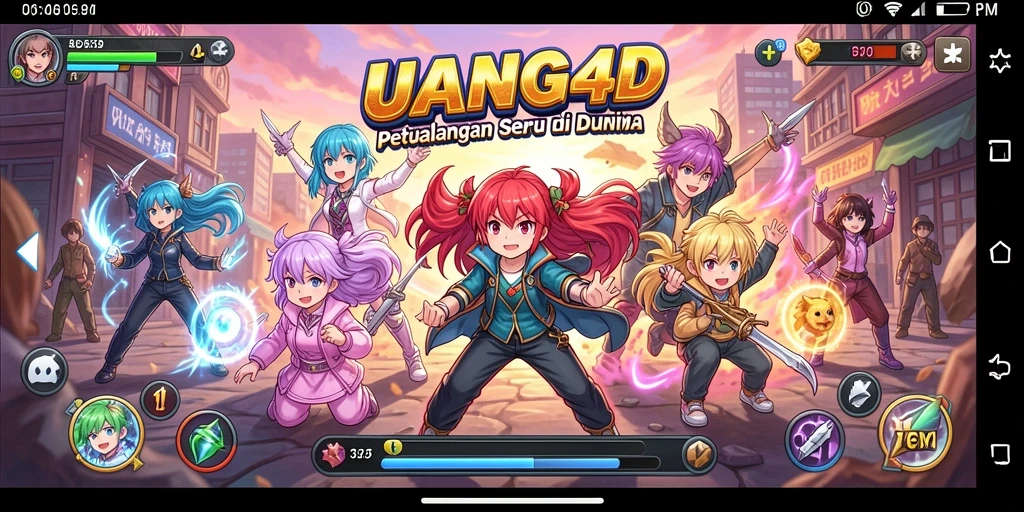 Tampilan seru dari gameplay UANG4D yang penuh aksi anime.